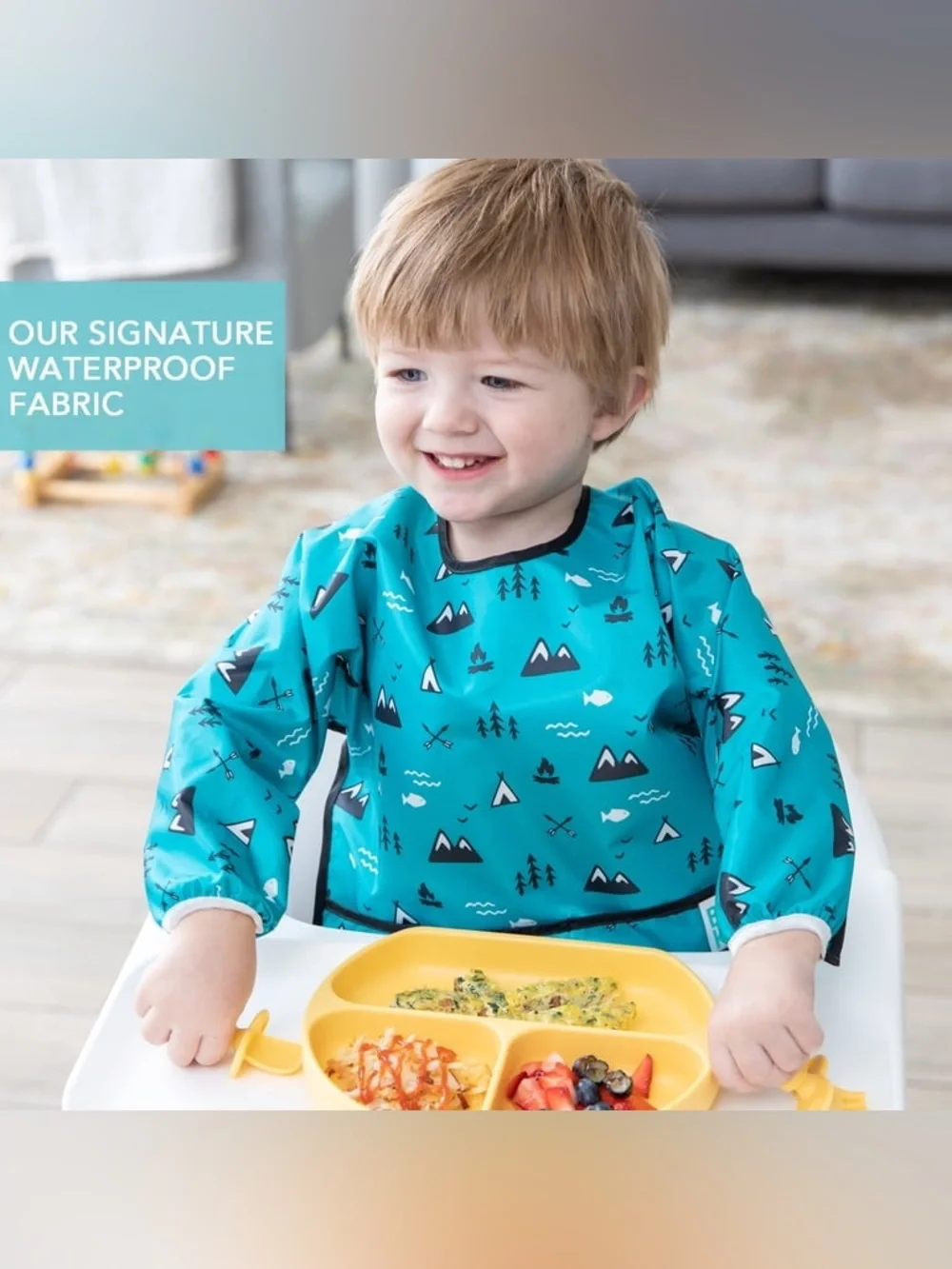 Bumkins Waterproof Sleeved Bibs Bundle of 2 Machine Washable 6-24 months